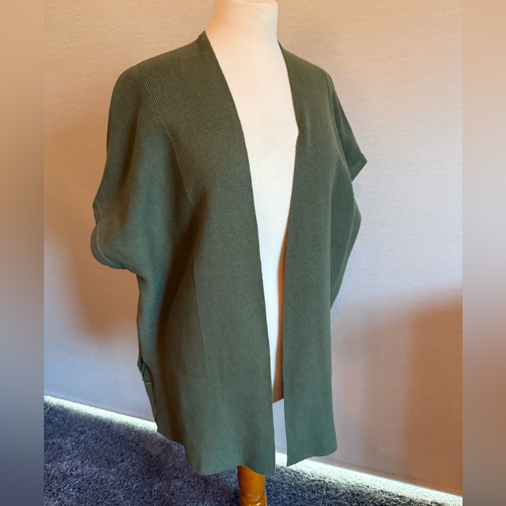 J. Jill Open-Front Olive Cardigan